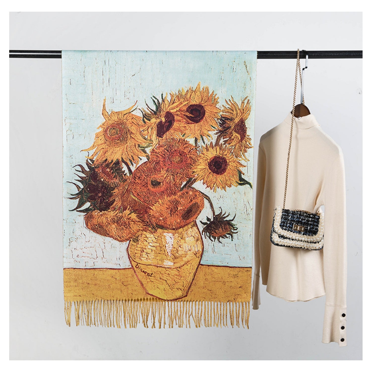 Van Gogh's Sunflowers – Printed Artist Scarf