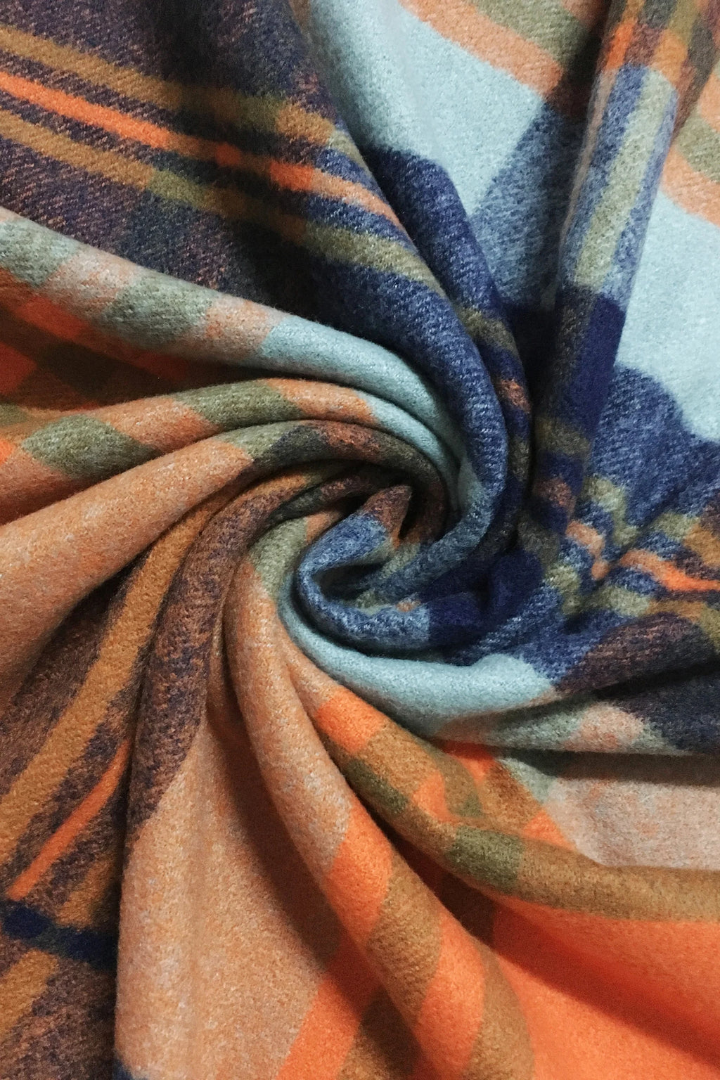 Tartan Check Wool Pom Pom Tassel Scarf