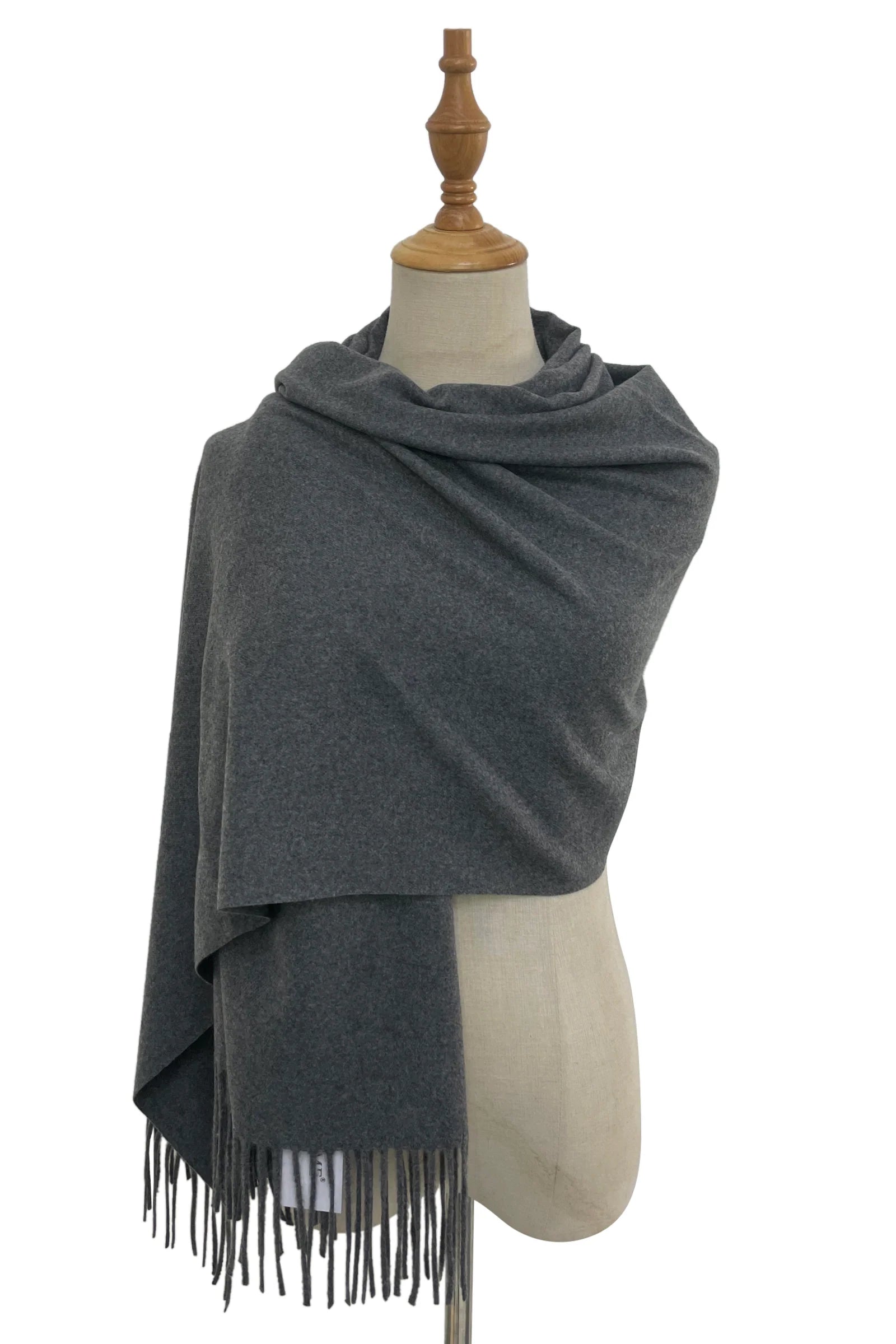 Super Soft Plain Classic Cashmere Scarf – Dark Grey