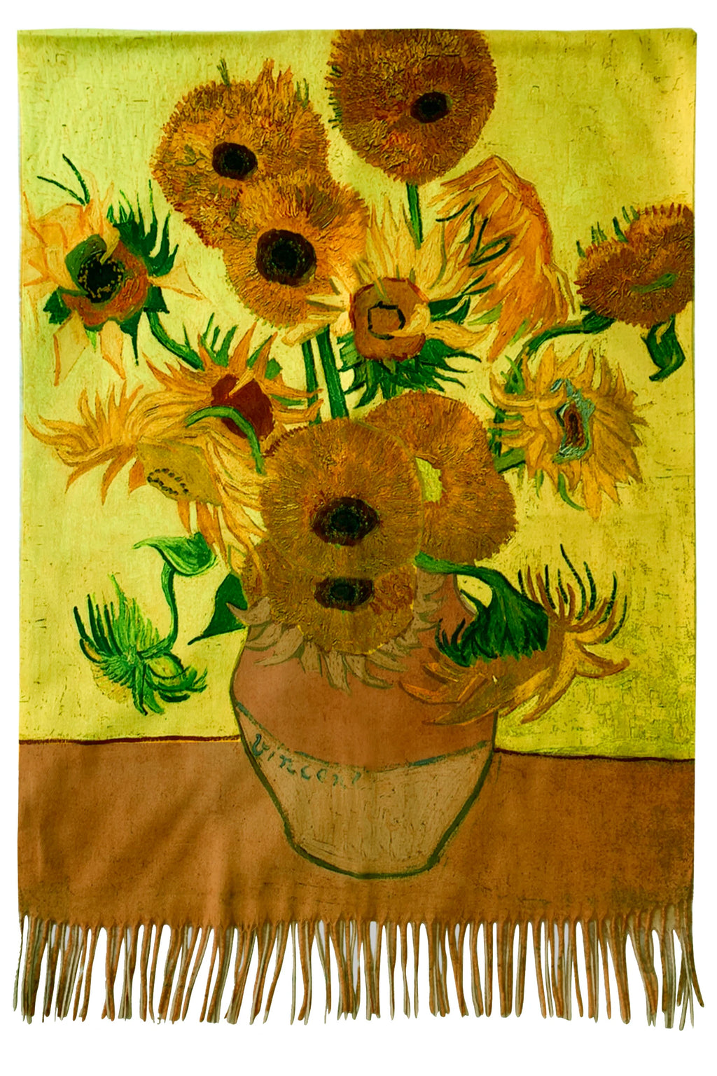 Van Gogh's Sunflowers-Mustard – Printed Artist Scarf