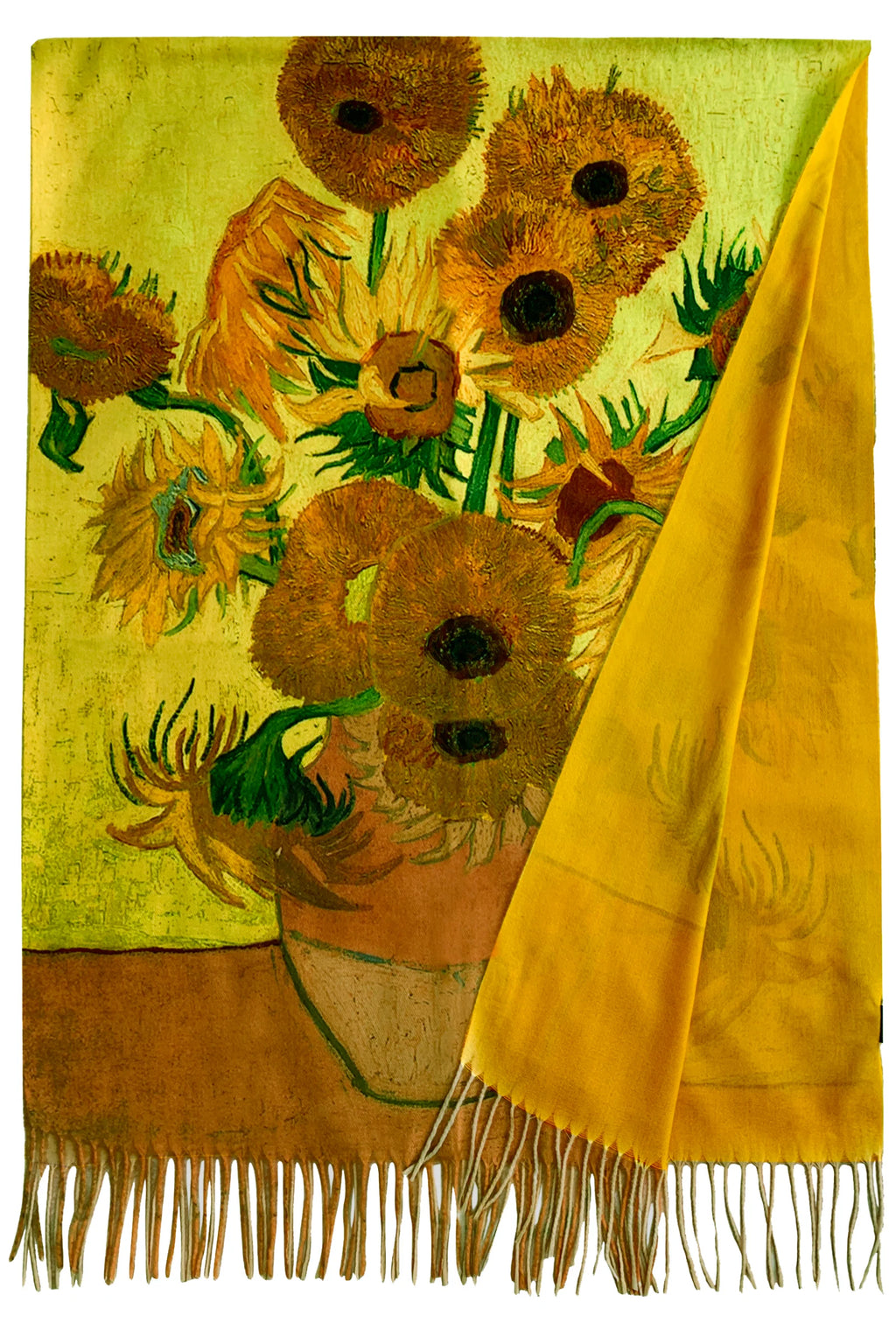 Van Gogh's Sunflowers-Mustard – Printed Artist Scarf