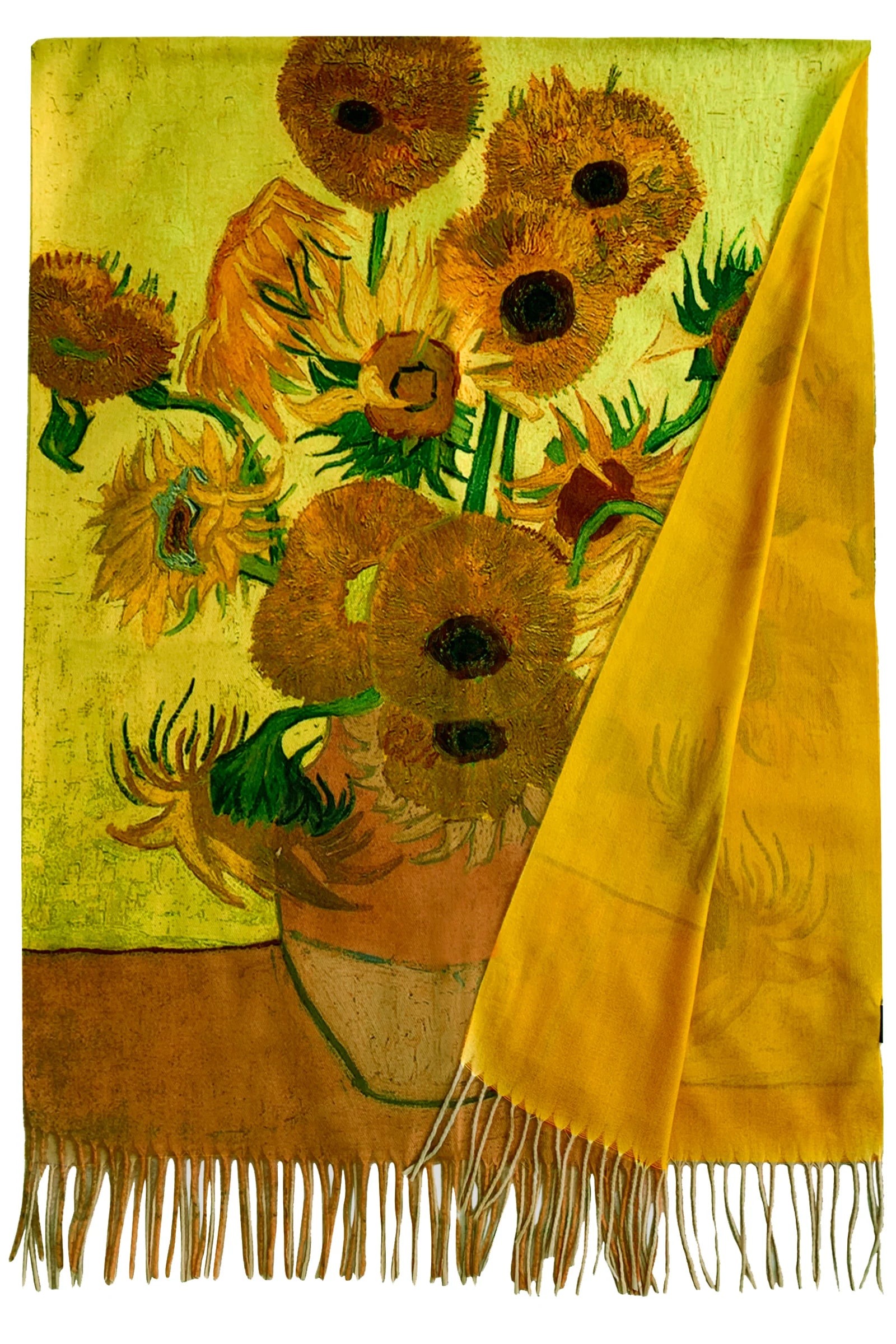 Van Gogh's Sunflowers-Mustard – Printed Artist Scarf
