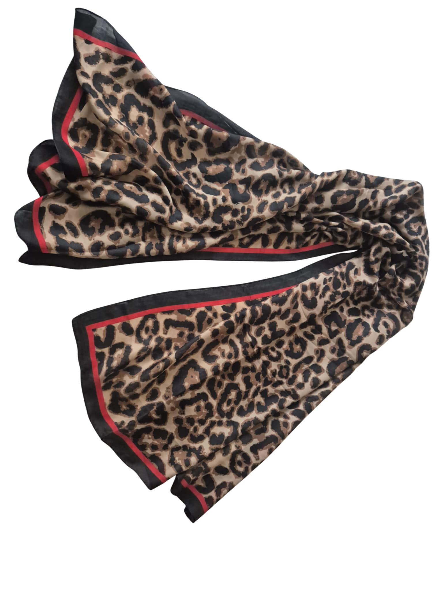 Luxe Leopard Print Scarf – Brown-Red