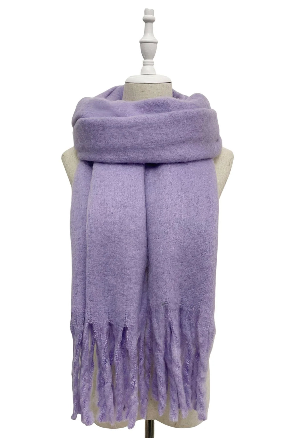 Cosy Plain Blanket Tassel Scarf- Dusty Pink