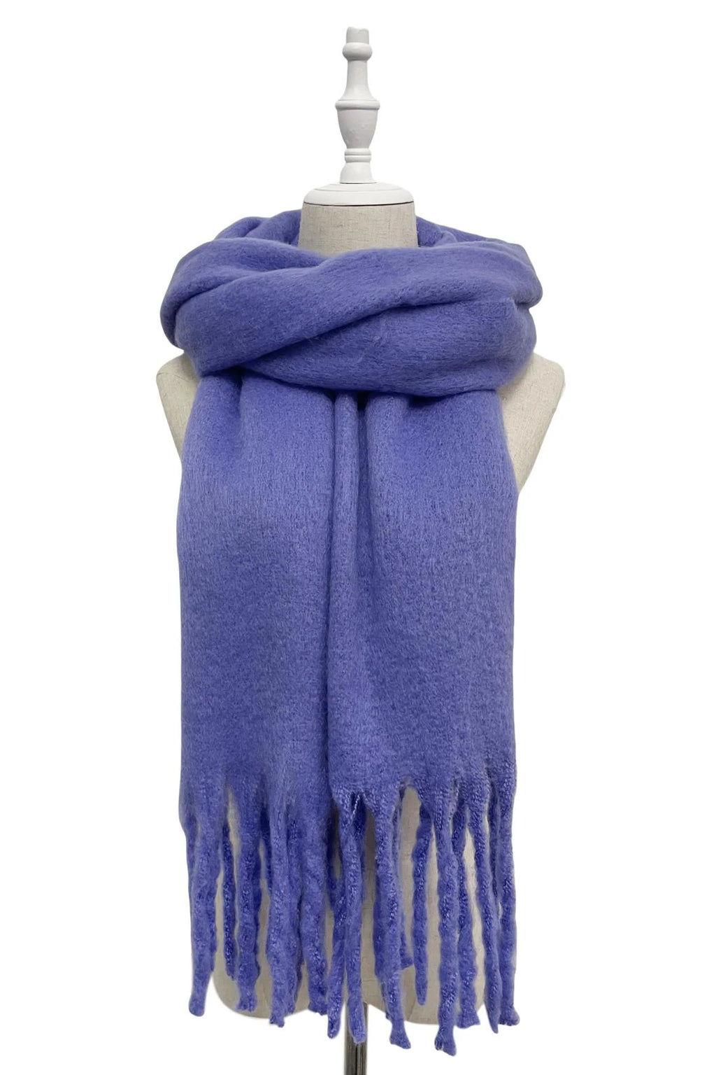 Cosy Plain Blanket Tassel Scarf- Dusty Pink