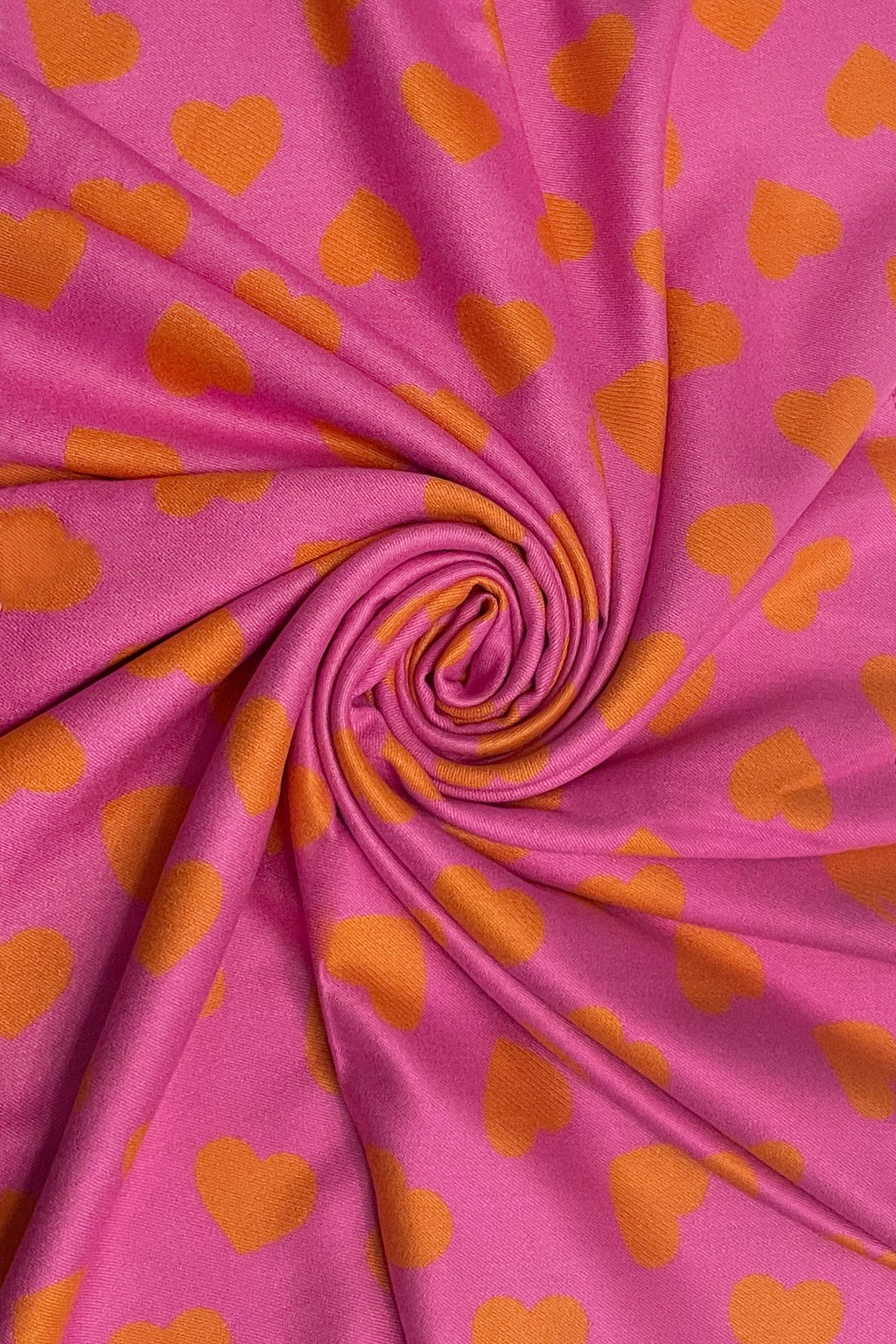 Colorful Love Heart Reversible Scarf – Orange/Pink