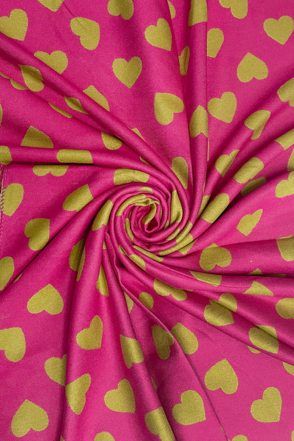 Colorful Love Heart Reversible Scarf – Olive & Fuchsia