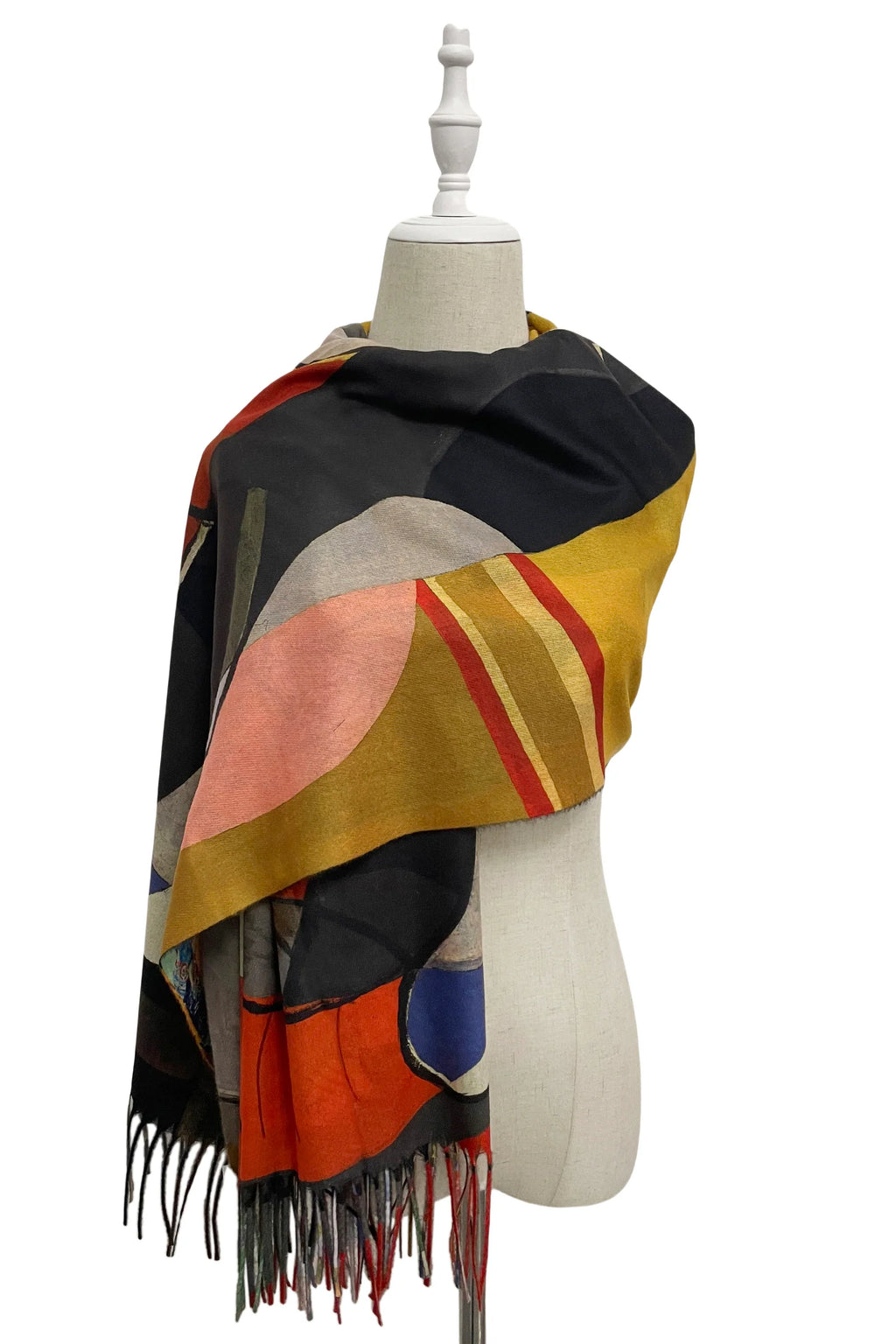 Klimt & Picasso Reversible Art Print Wool Tassel Scarf