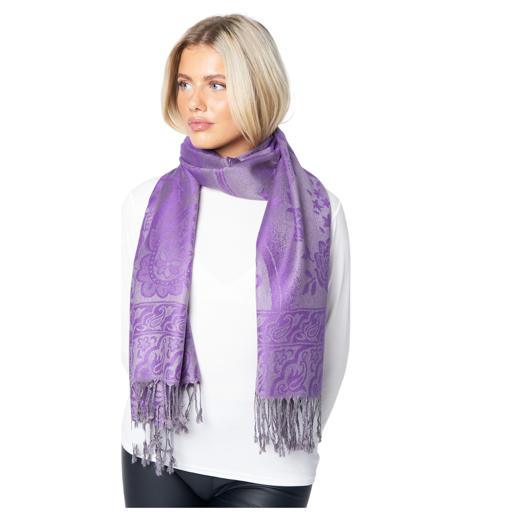 Super Soft Pashmina Scarf Shawl Wrap – Teal/Green Paisley