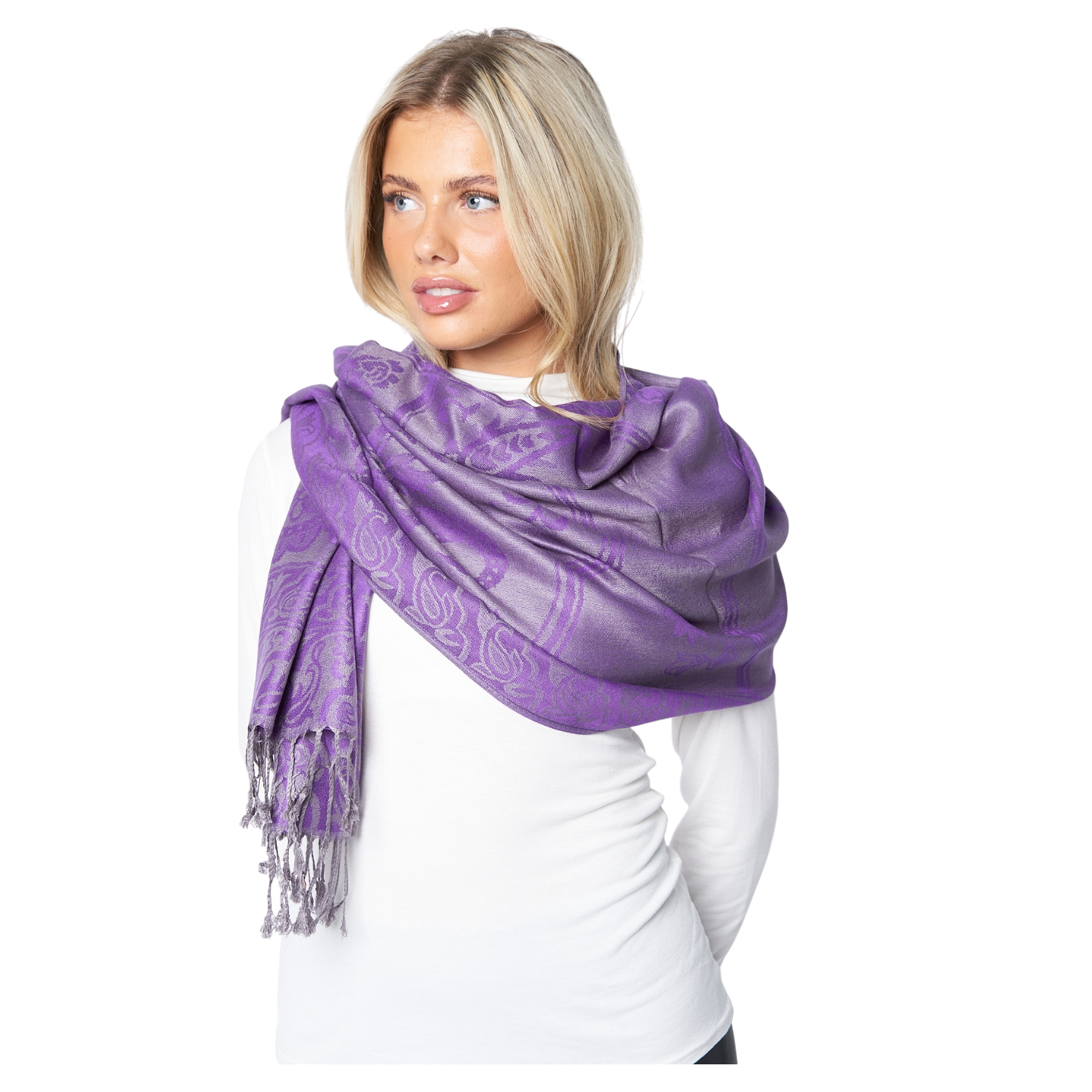 Super Soft Pashmina Scarf Shawl Wrap – Teal/Green Paisley