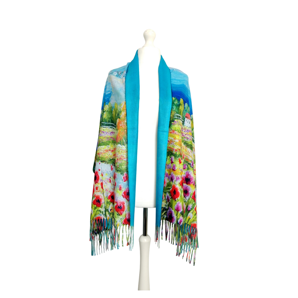 Seaside Poppy Field – Printed Artist Scarf