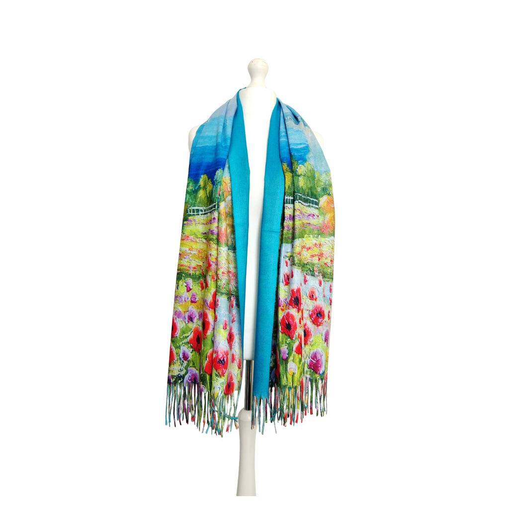 Seaside Poppy Field – Printed Artist Scarf