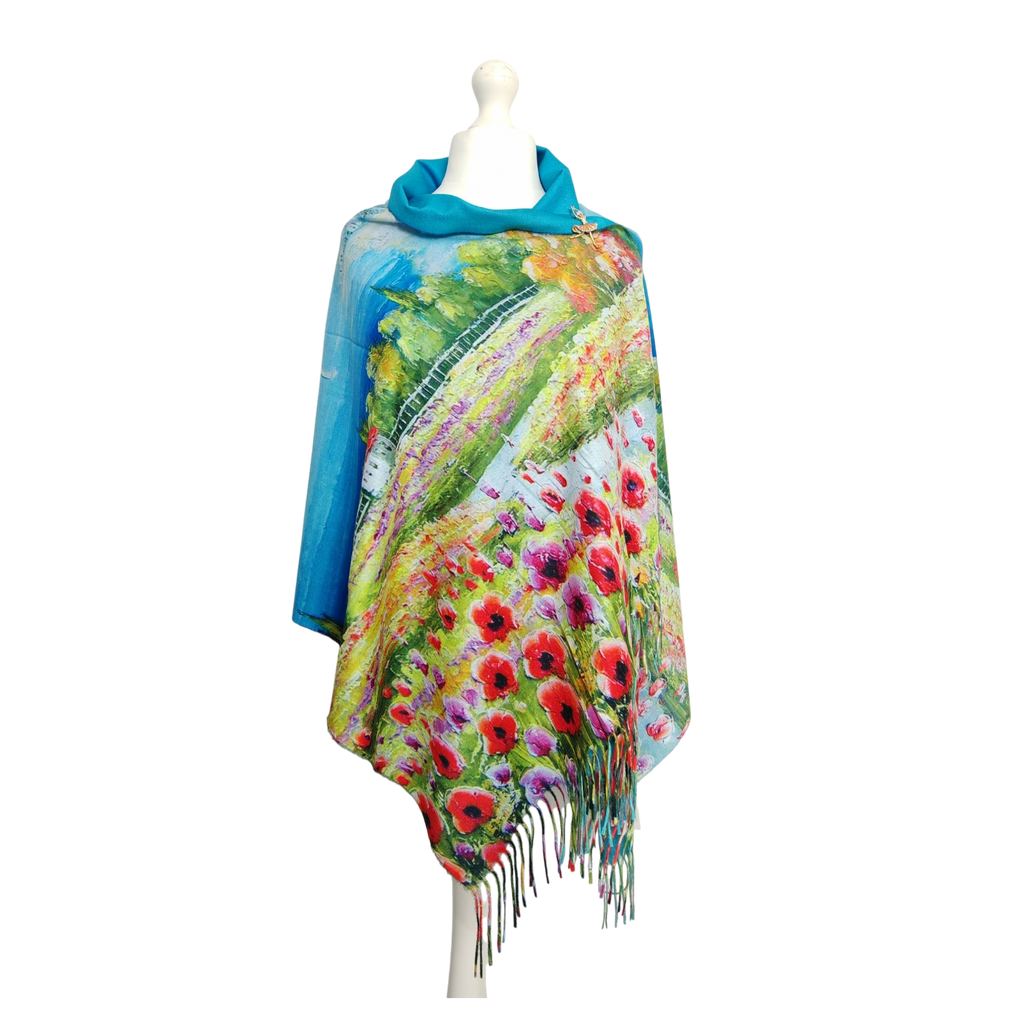 Seaside Poppy Field – Printed Artist Scarf