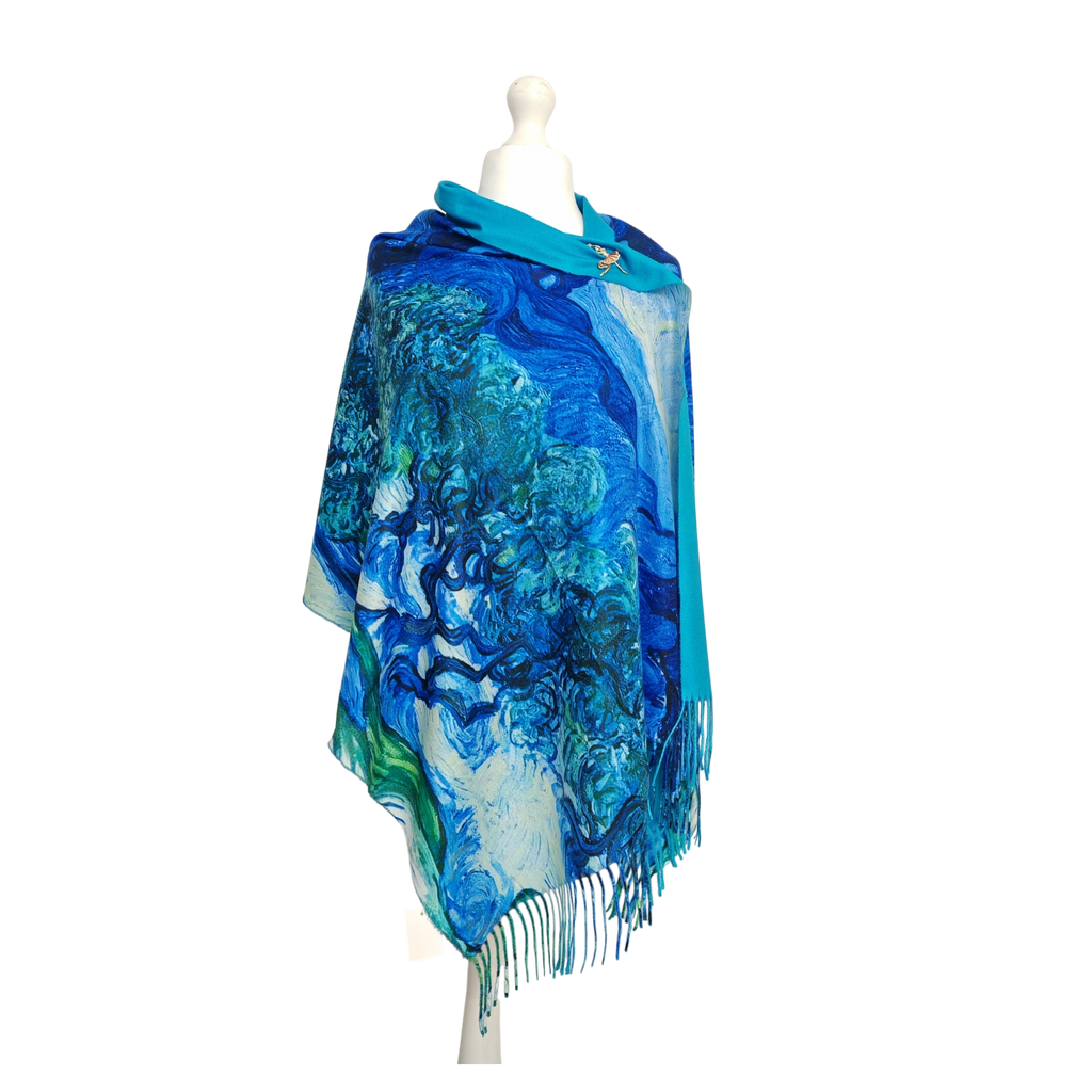 Olive Trees with the Alpilles – Printed Artist Scarf