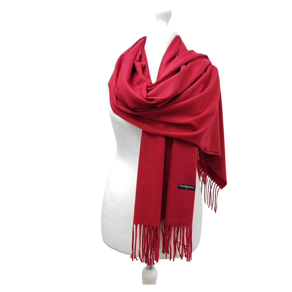 Classic Cashmere Blend Scarf – Red