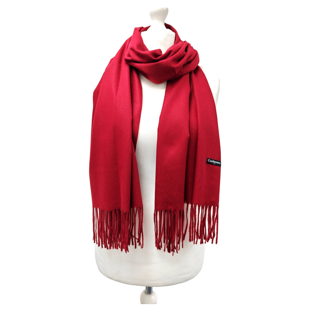 Classic Cashmere Blend Scarf – Red