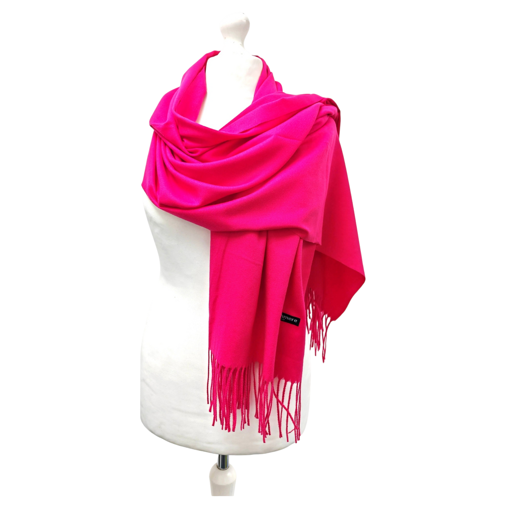 Super Soft Plain Classic Cashmere Scarf – Hot Pink