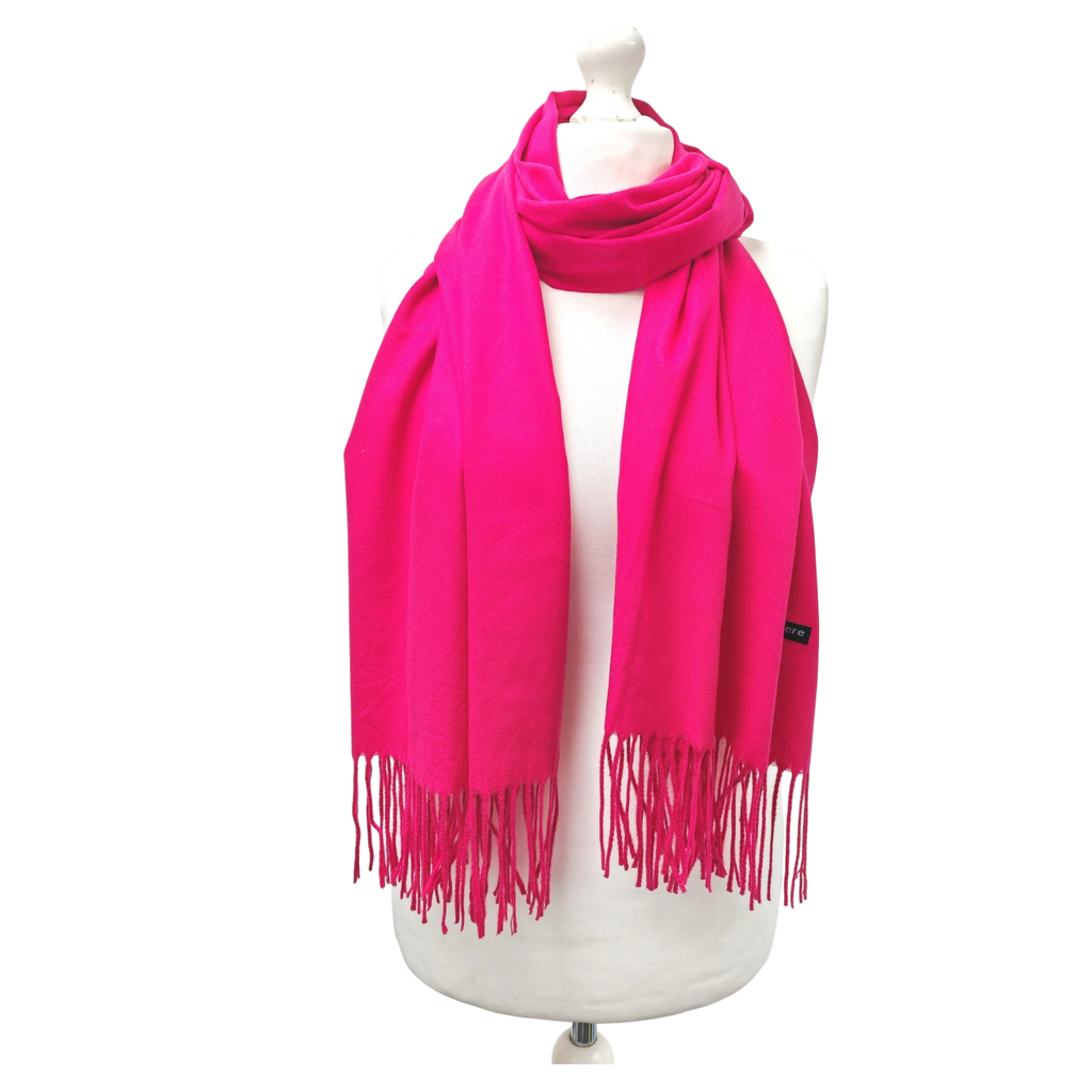 Super Soft Plain Classic Cashmere Scarf – Hot Pink