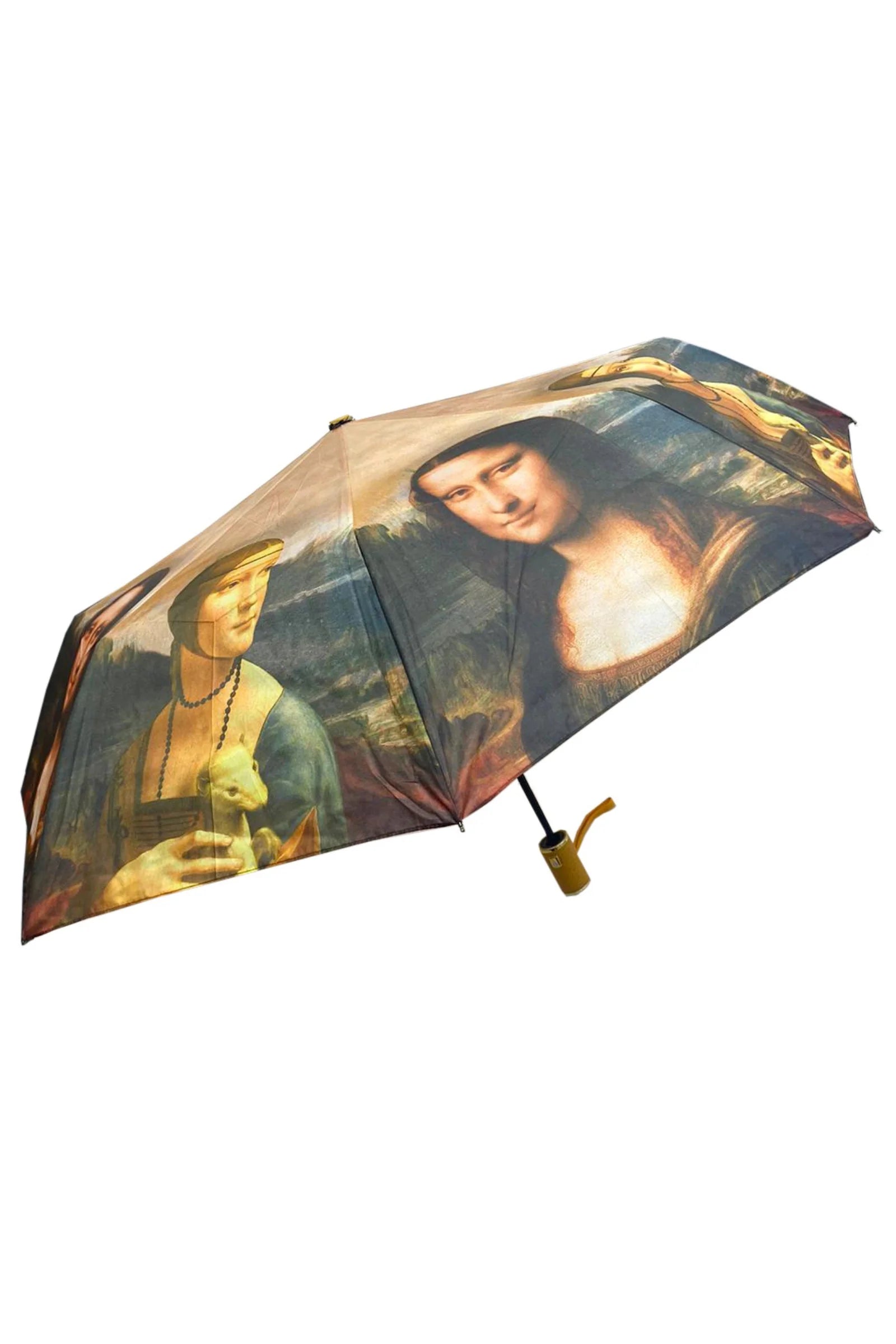 Mona Lisa Art Print Umbrella – Automatic Folding Travel Umbrella
