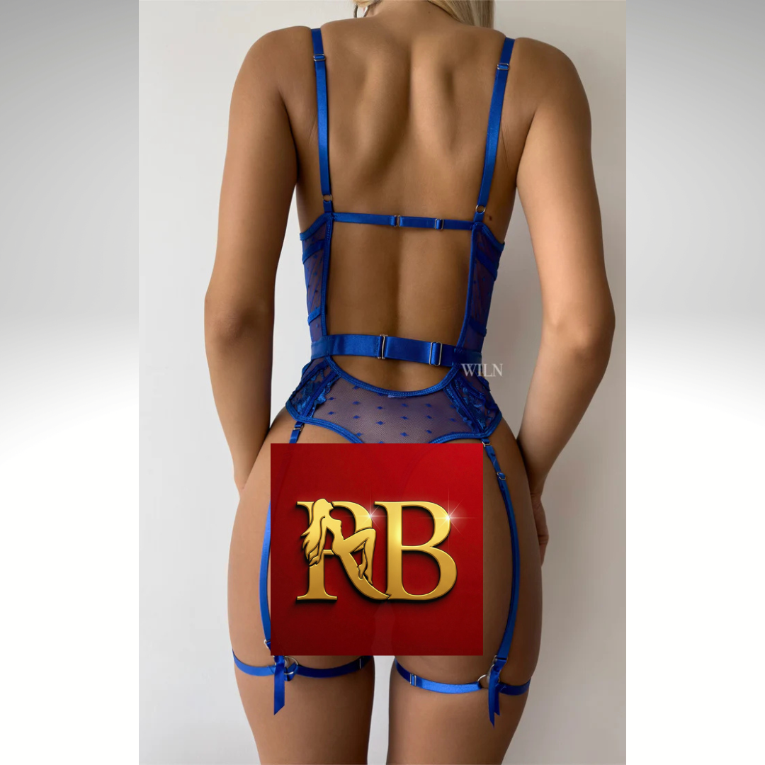 Royal Blue Teddy Body Piece Romantic Lingerie Set DEVOTION