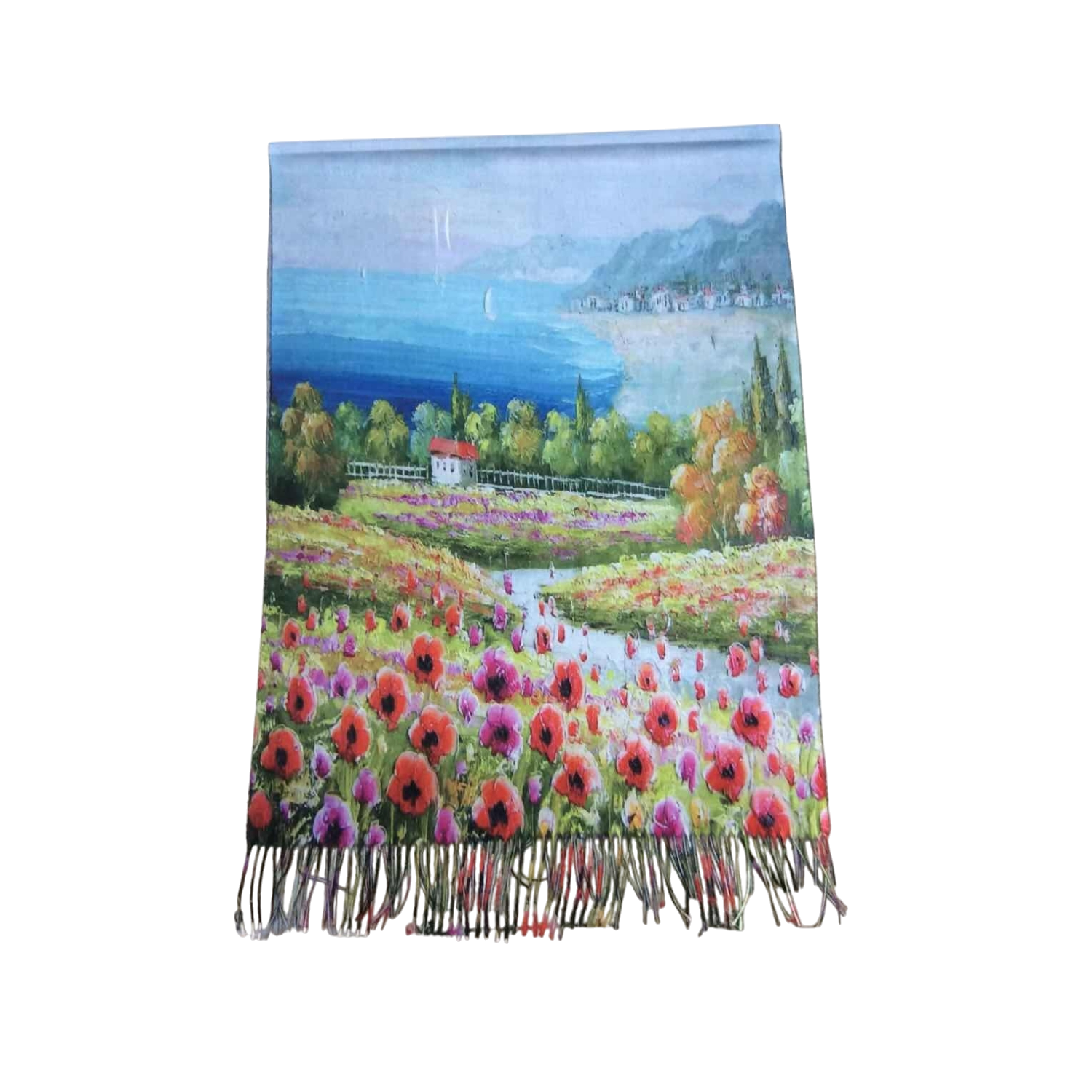 Seaside Poppy Field – Printed Artist Scarf
