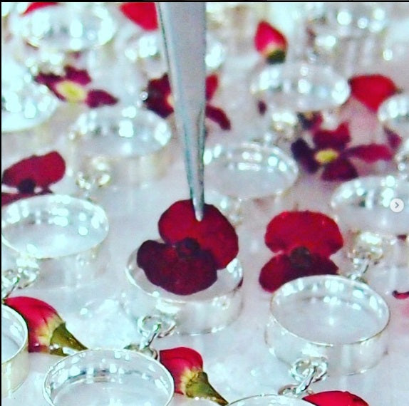 Sterling Silver Ballerina Pendant Necklace with Real Flowers – Handmade Jewellery