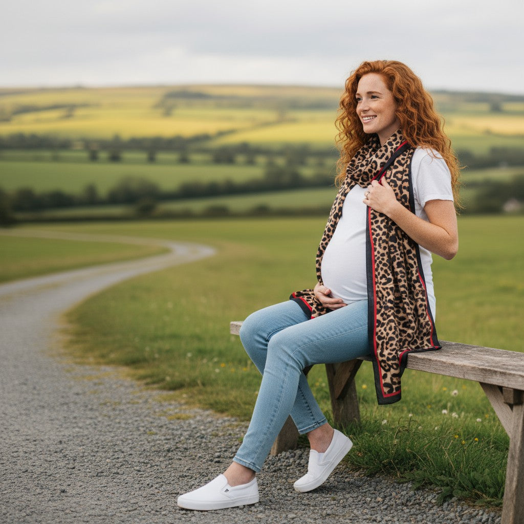 Luxe Leopard Print Scarf – Brown-Red